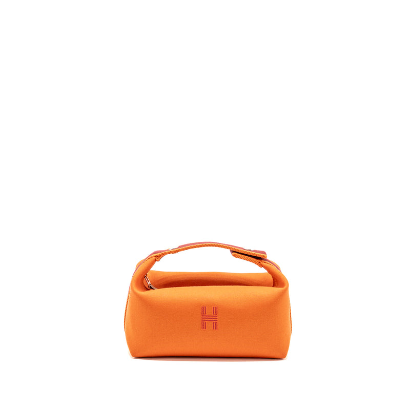 Hermes Bride-a-Brac Travel Case, Small Model Canvas Orange Feu SHW