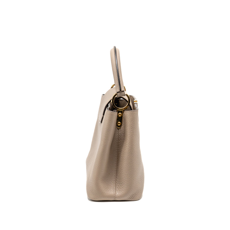 Louis Vuitton Capucines MM Taurillon Leather Light Grey GHW