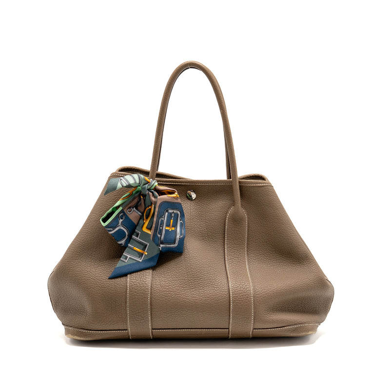 Hermes garden party 36 clemence etoupe SHW stamp square Q