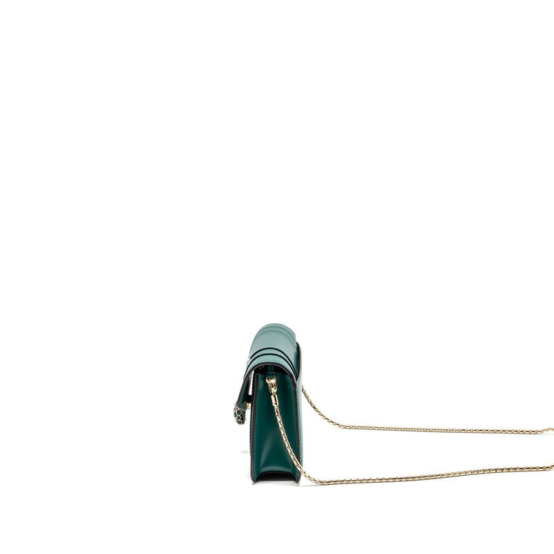 Bvlgari Serpenti Forever Wallet on Chain Calfskin Green LGHW