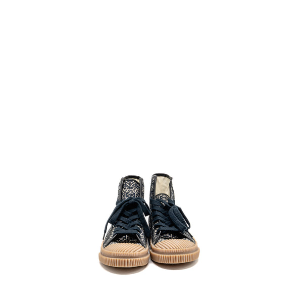 Loewe Size 37 Anagram Jacquard High Top Sneaker Black/White