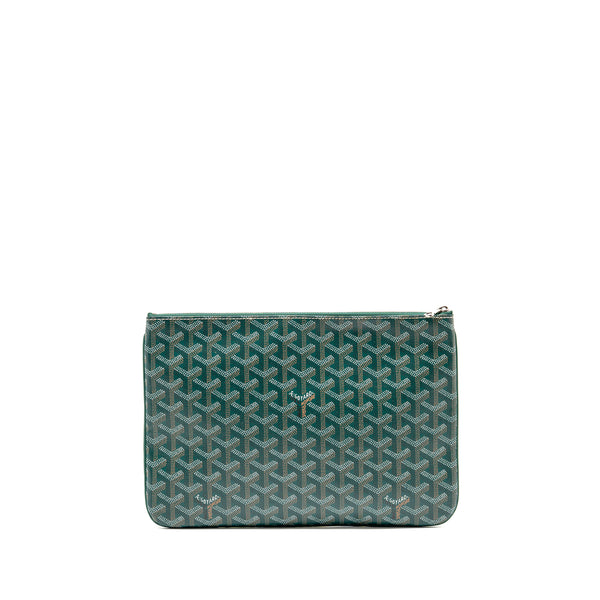Goyard senat mm pouch goyardine canvas green SHW