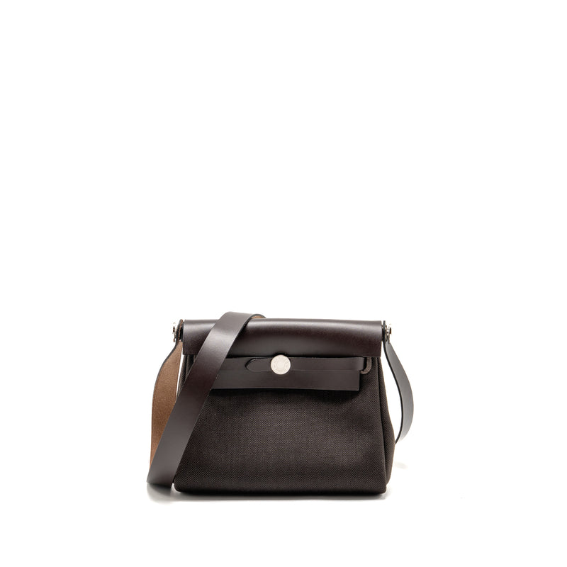 Hermes Herbag Mini Canvas/Hunter Leather Ebene SHW Stamp W