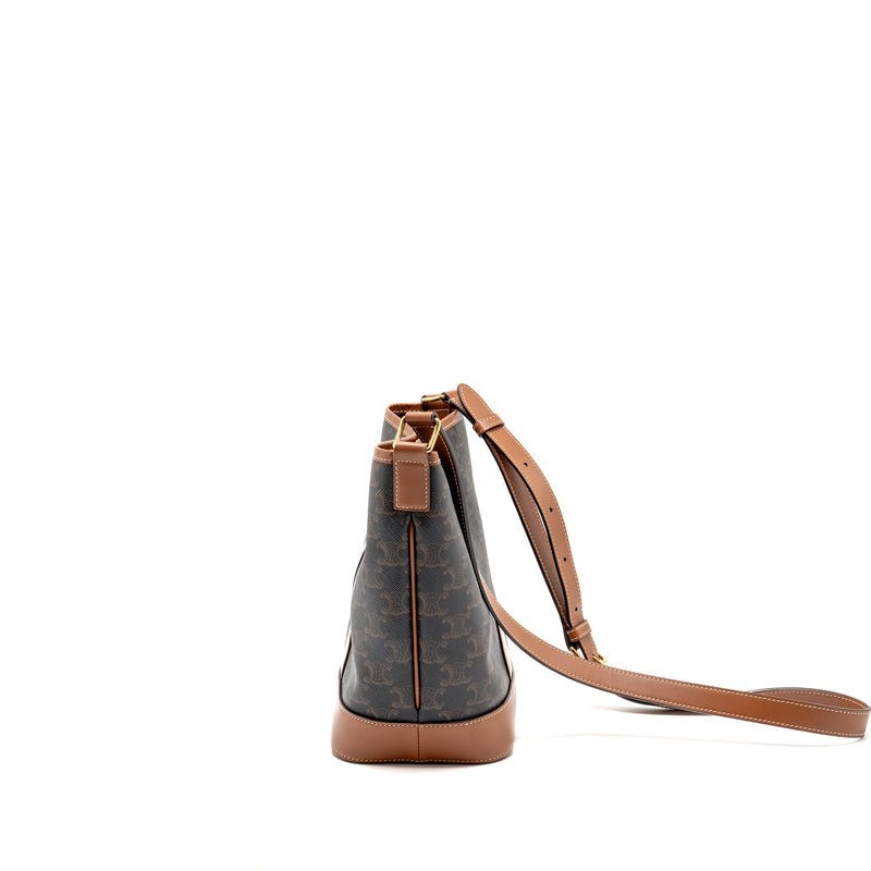 CELINE Small Bucket Bag Triomphe Canvas/ Leather GHW