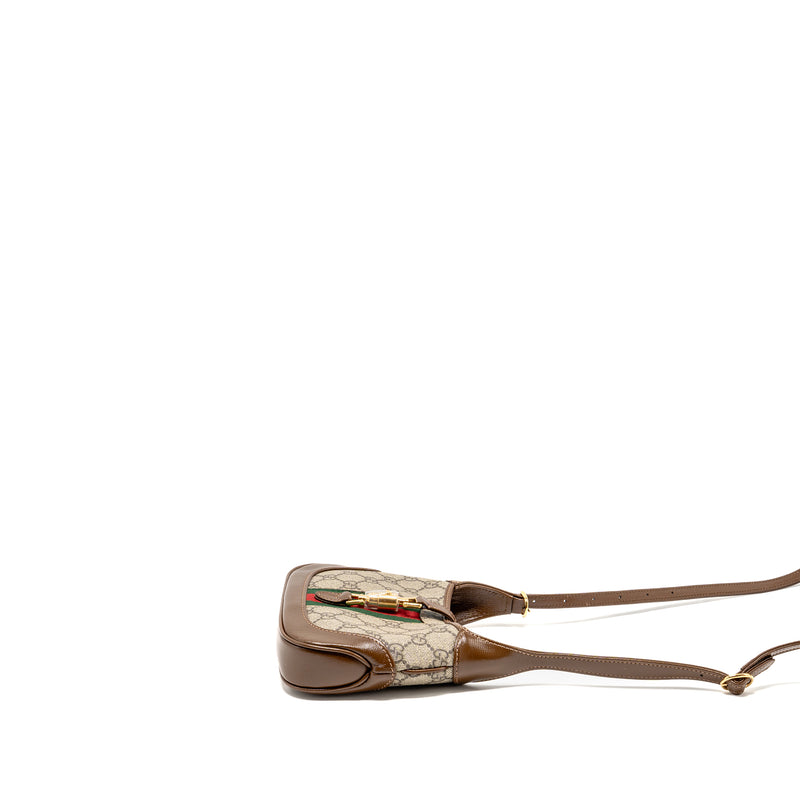 Gucci Jackie 1961 Mini Shoulder Bag GG Supreme Canvas/Calfskin BROWN/Multicolour GHW