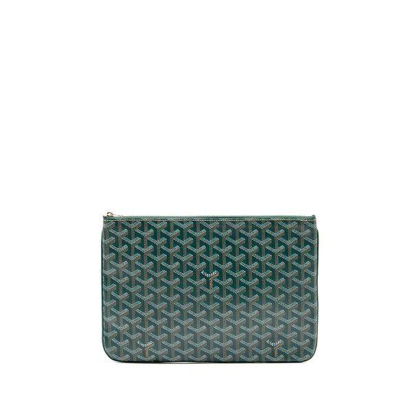 Goyard senat mm pouch goyardine canvas green SHW