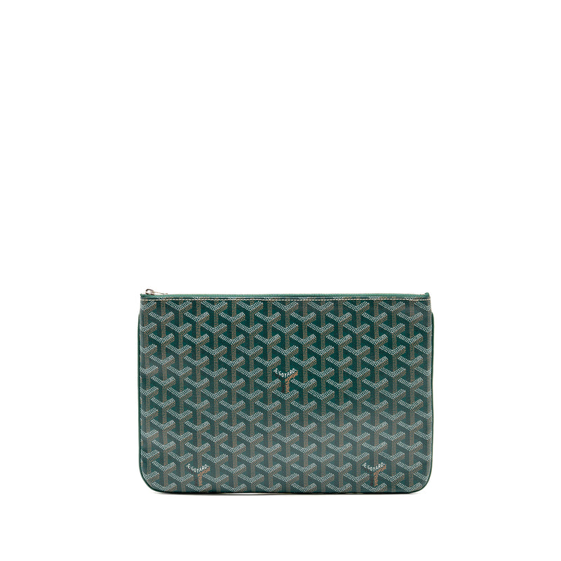 Goyard senat mm pouch goyardine canvas green SHW