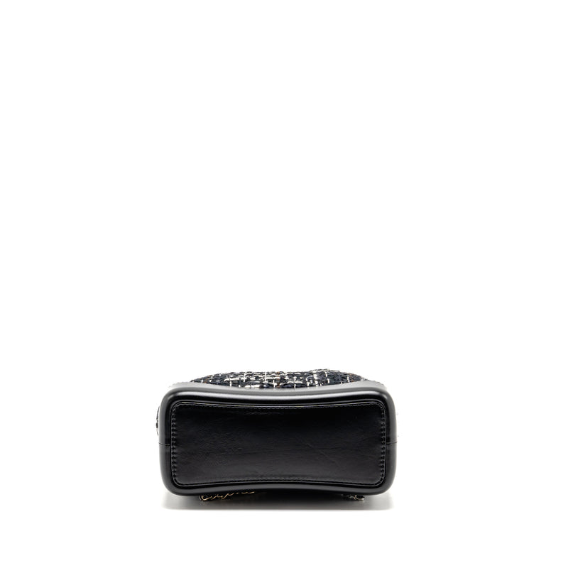 Chanel Small Gabrielle Tweed Backpack Black/White/Brown Multicolour Hardware