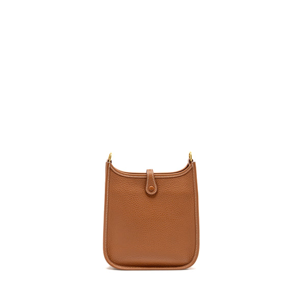 HERMES Mini Evelyn Clemence Gold GHW Stamp U