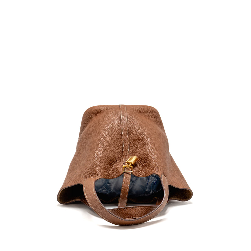 Hermes Picotin 22 Lock Bag Clemence Gold GHW Stamp Y