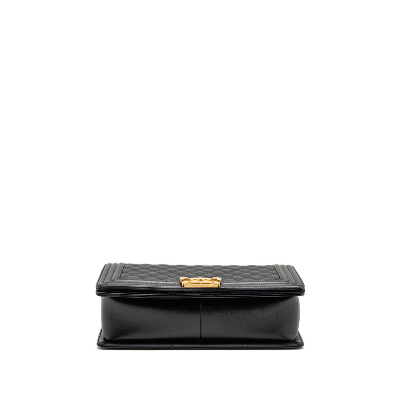 Chanel New Medium boy bag Caviar Black GHW (Microchip)