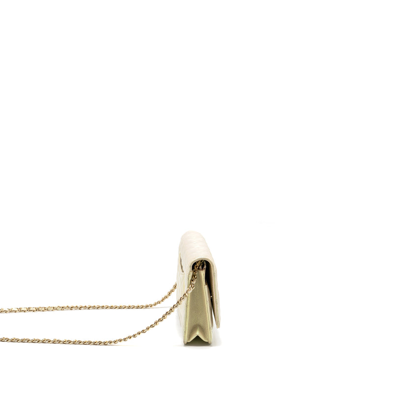 Chanel Wallet on Chain Lambskin Iridescent Ivory LGHW