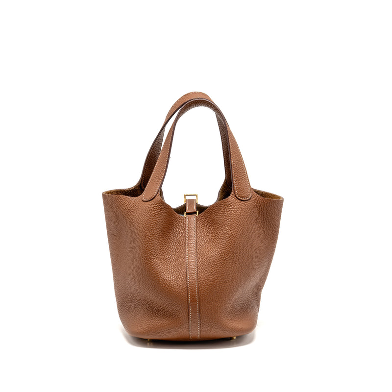 Hermes Picotin 22 Lock Bag Clemence Gold GHW Stamp Y