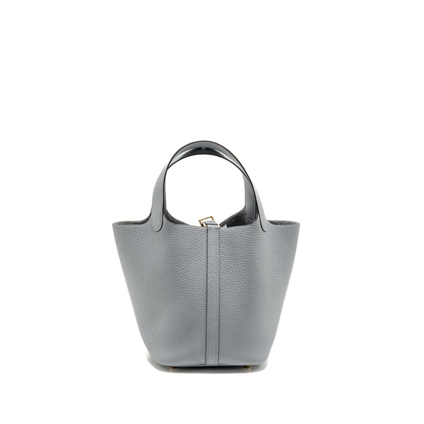 Hermes Picotin 18 Lock Bag Clemence Gris Pantin LGHW Stamp K