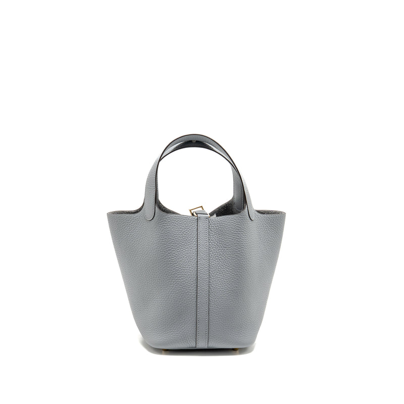 Hermes Picotin 18 Lock Bag Clemence Gris Pantin LGHW Stamp K