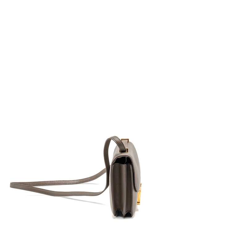 Hermes Mini Constance Epsom Gris Etain RGHW Stamp A
