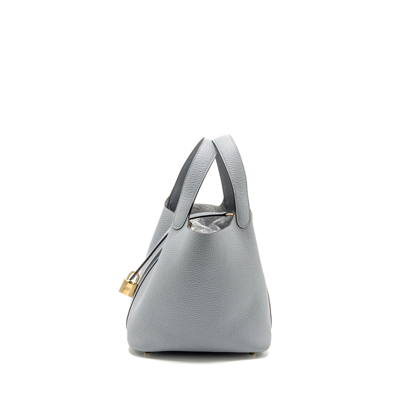 Hermes Picotin 18 Lock Bag Clemence Gris Pantin LGHW Stamp K