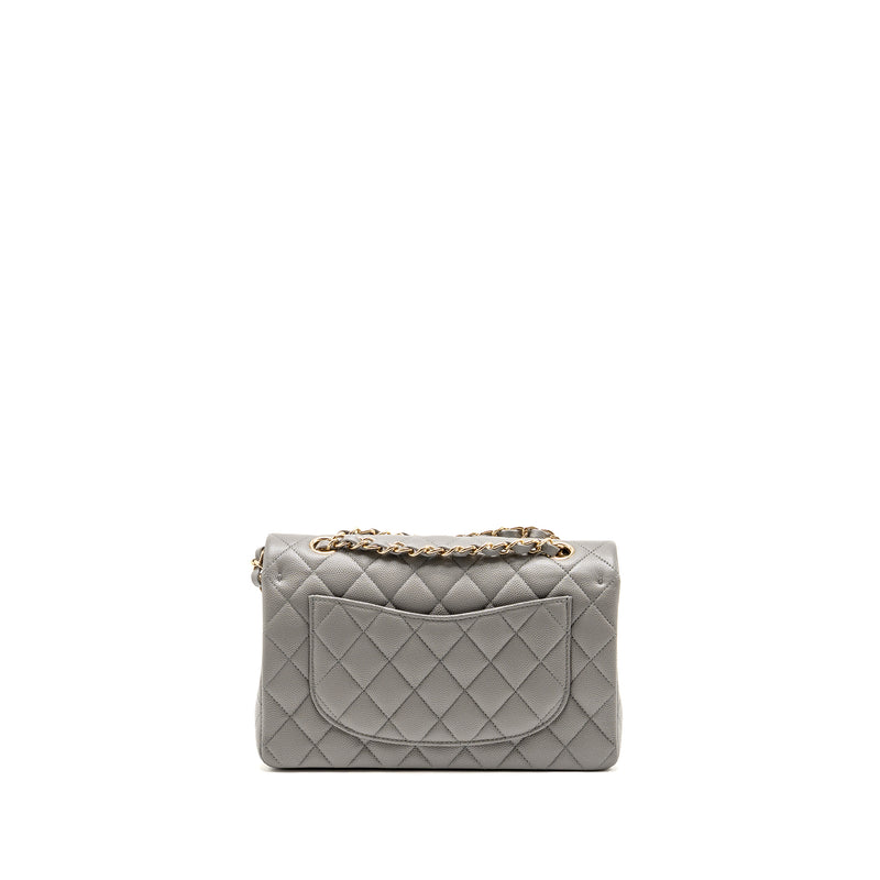 Chanel Small Classic Double Flap Bag Caviar Dark Grey LGHW (Microchip)
