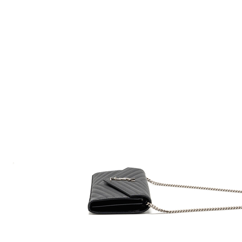Saint Laurent/YSL Envelope Chain Wallet Calfskin Black SHW
