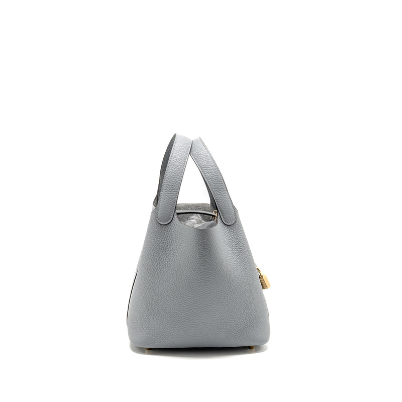 Hermes Picotin 18 Lock Bag Clemence Gris Pantin LGHW Stamp K