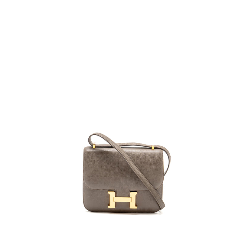 Hermes Mini Constance Epsom Gris Etain RGHW Stamp A