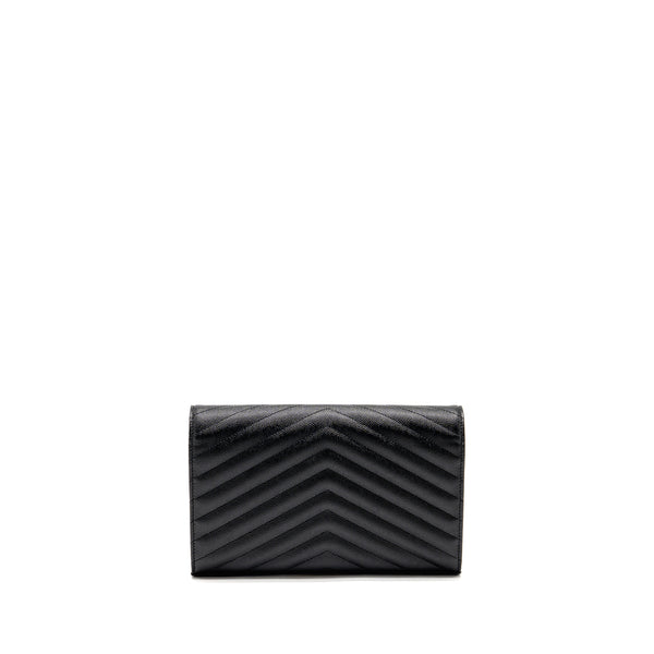 Saint Laurent/YSL Envelope Chain Wallet Calfskin Black SHW