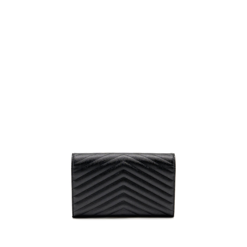 Saint Laurent/YSL Envelope Chain Wallet Calfskin Black SHW