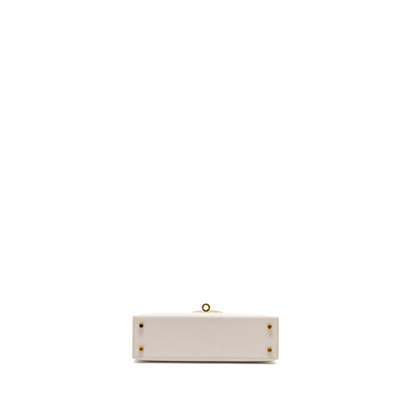 Hermes mini kelly II epsom Gris pale GHW stamp W