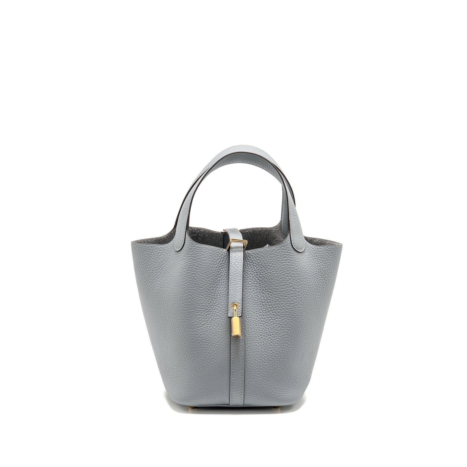 Hermes Picotin 18 Lock Bag Clemence Gris Pantin LGHW Stamp K