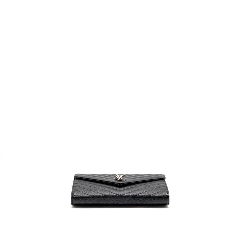 Saint Laurent/YSL Envelope Chain Wallet Calfskin Black SHW
