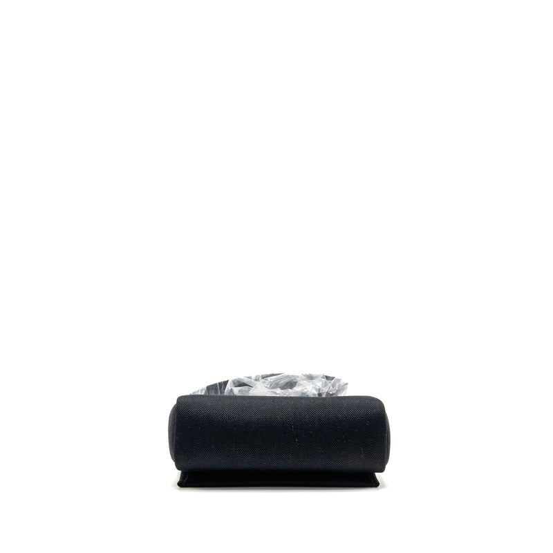 Hermes Herbag Mini Canvas/Hunter Leather Black GHW Stamp K