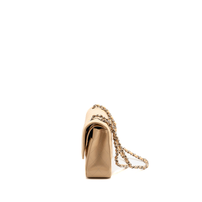 Chanel Medium Classic Double Flap bag caviar beige SHW (microchip)