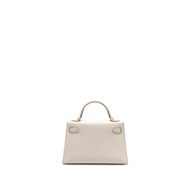Hermes mini kelly II epsom Gris pale GHW stamp W