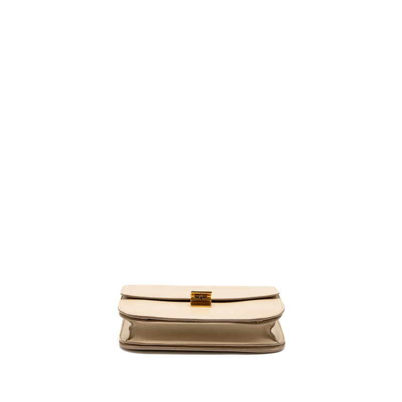 Celine Medium Classic Box Bag Goatskin Beige GHW