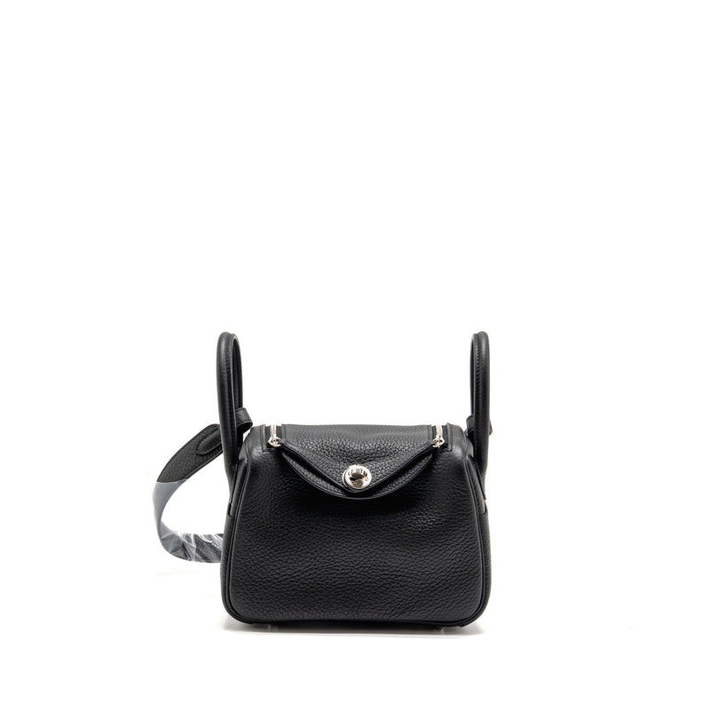 Hermes Mini Lindy II Clemence Black SHW Stamp K