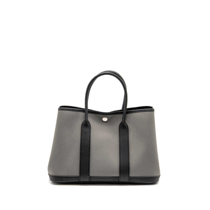 Hermes Garden party 30 Canvas / negonda leather grey/ black SHW stamp B