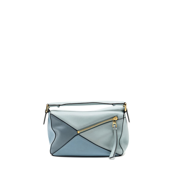 Loewe Small Puzzle Bag Calfskin Blue/ Multicolour GHW