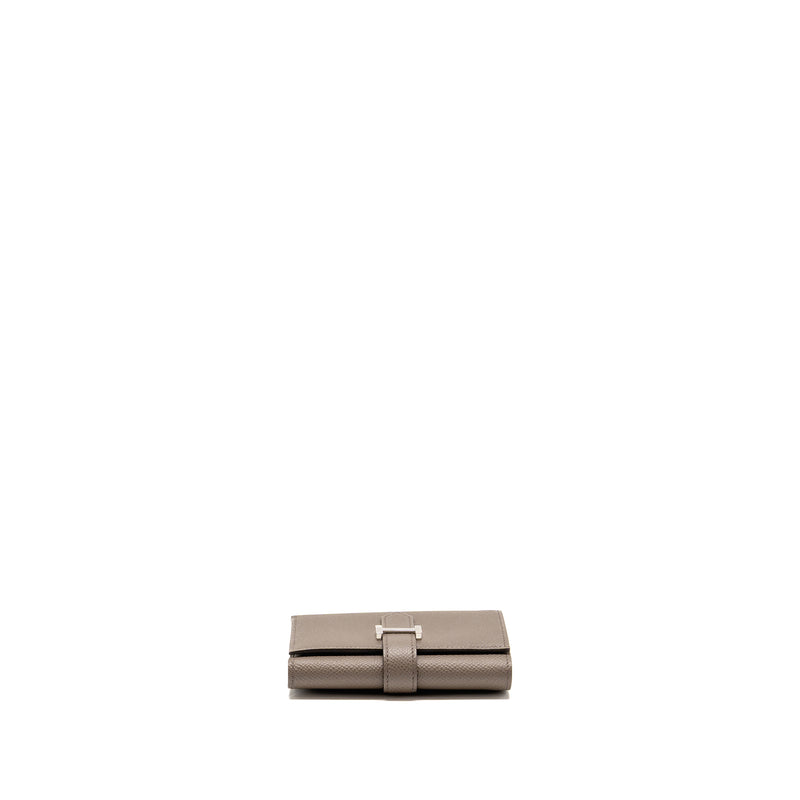 Hermes bearn compact wallet epsom gris etain SHW stamp W