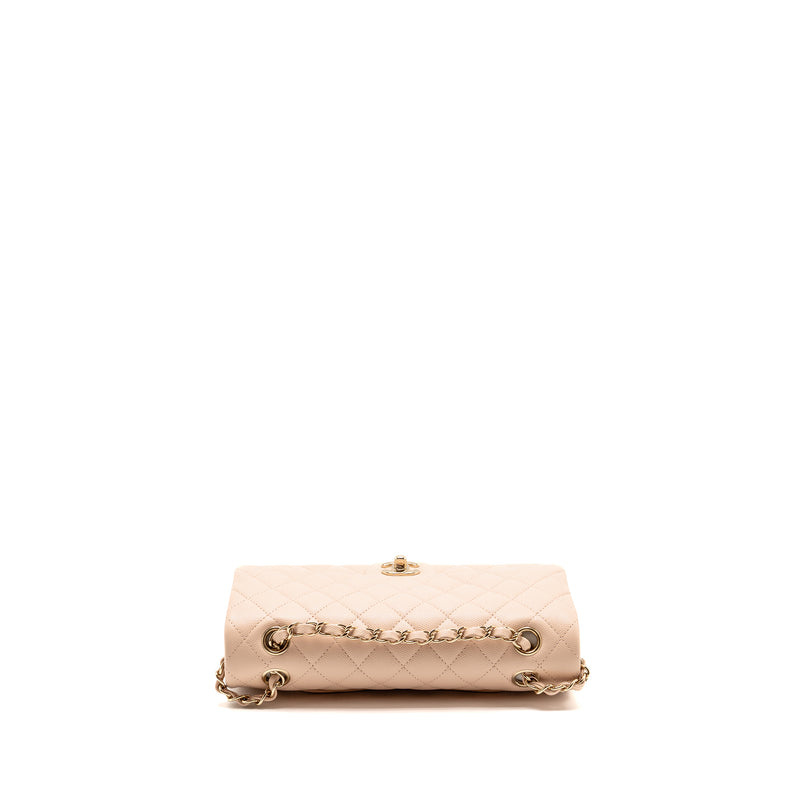 Chanel Medium Classic Double Flap Bag Caviar Light Pink LGHW (Microchip)