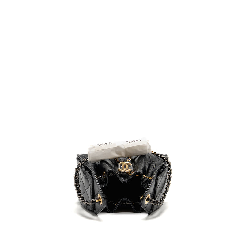 Chanel Mini 25 Bag Aged calfskin black Multicolour Hardware (microchip)