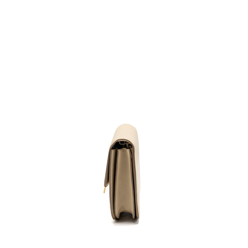 Celine Medium Classic Box Bag Goatskin Beige GHW