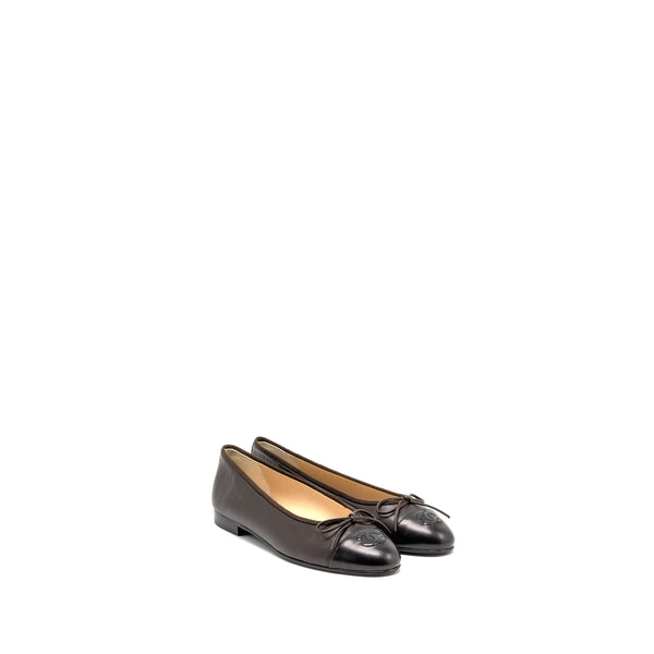 Chanel Size 38 Ballet Flats Lambskin Brown/Black