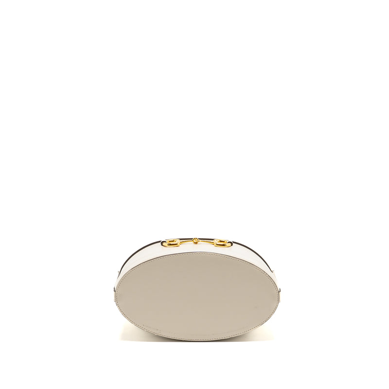 Gucci Horsebit 1955 Bucket Bag Calfskin/Canvas Beige/White GHW