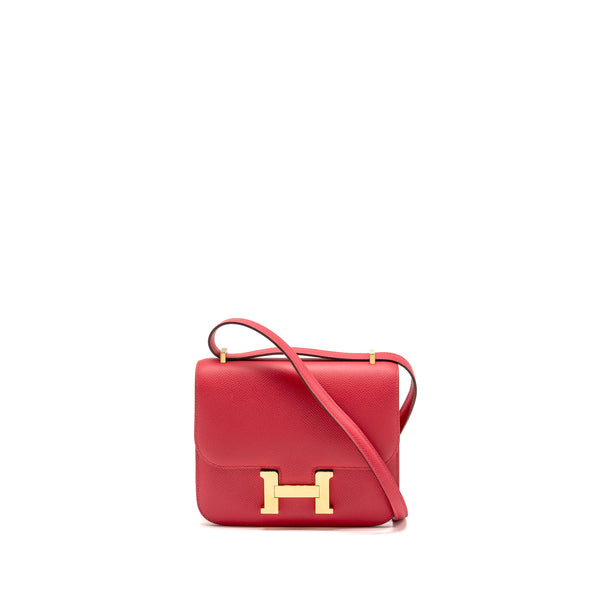 Hermes Mini Constance Epsom Rose Extreme GHW Stamp D
