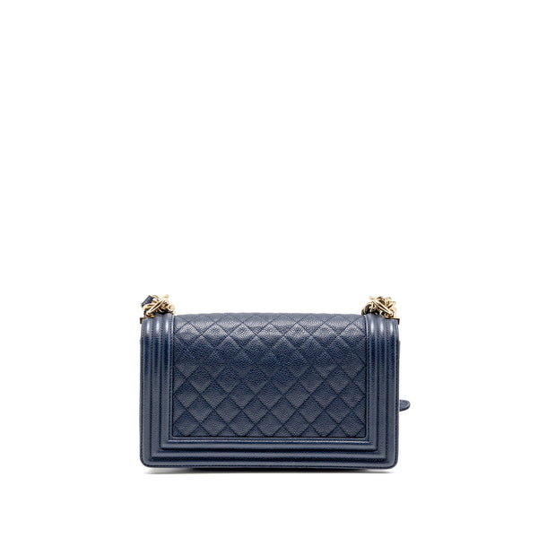 Chanel Medium Boy Bag Caviar Navy LGHW