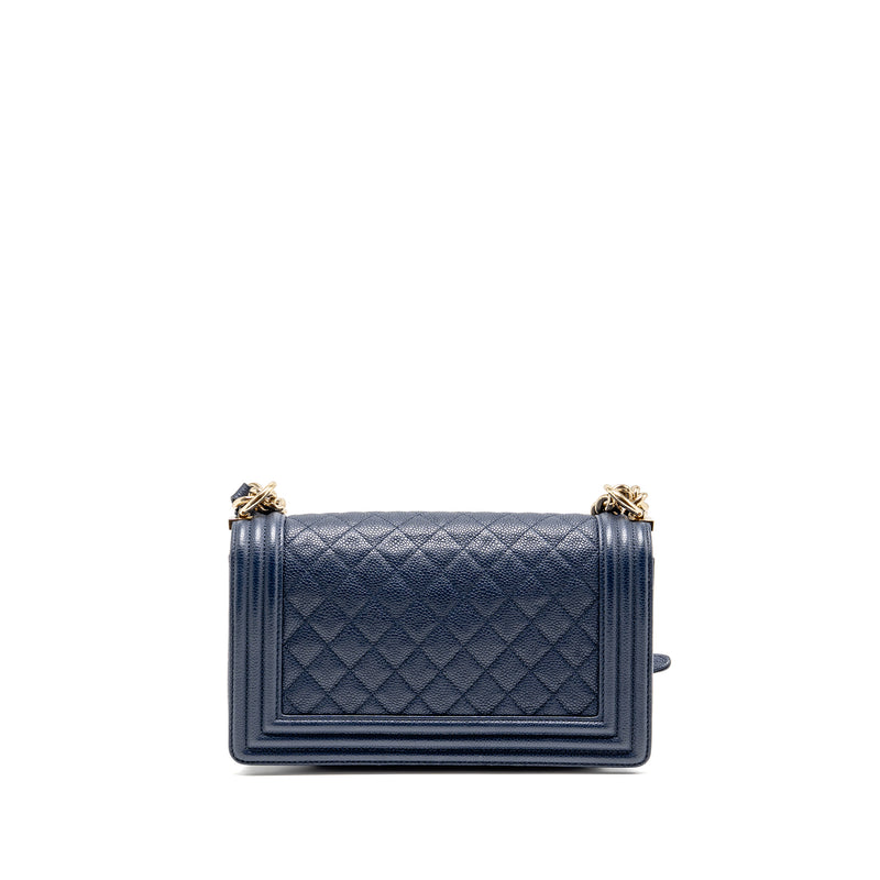 Chanel Medium Boy Bag Caviar Navy LGHW