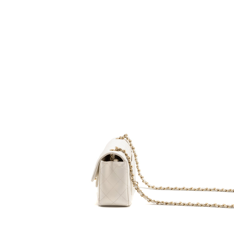 Chanel Mini Rectangular Flap Bag Caviar White LGHW
