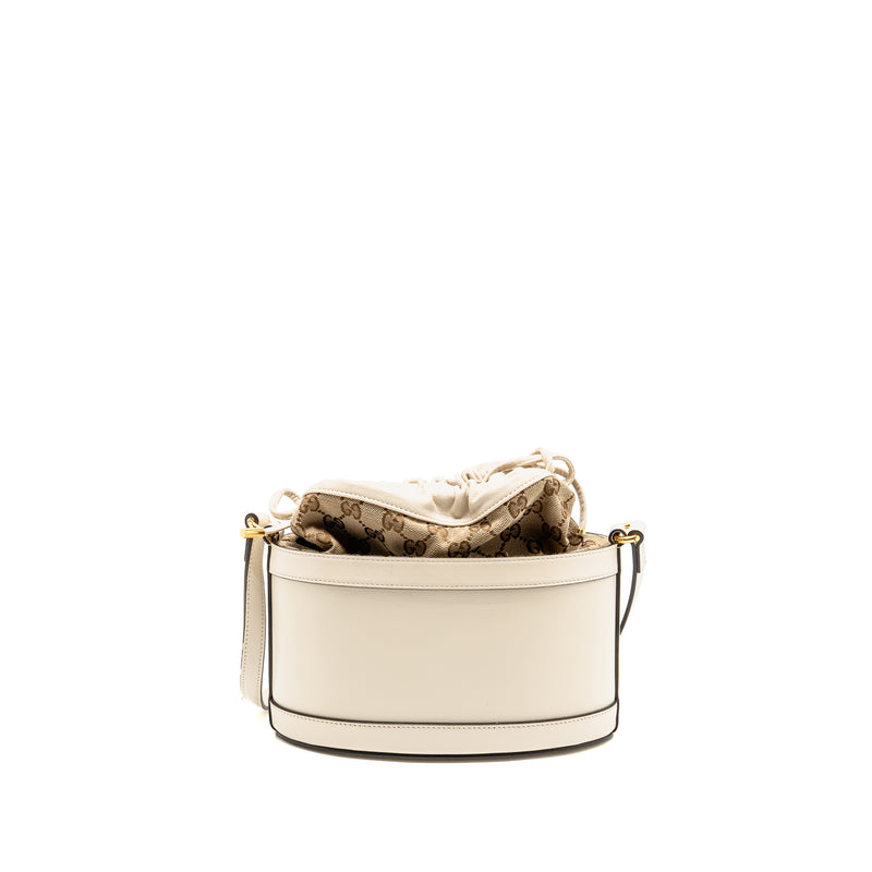 Gucci Horsebit 1955 Bucket Bag Calfskin/Canvas Beige/White GHW