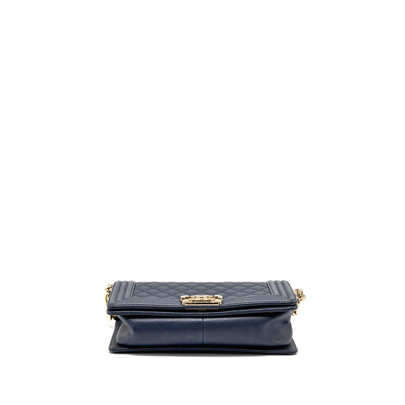 Chanel Medium Boy Bag Caviar Navy LGHW