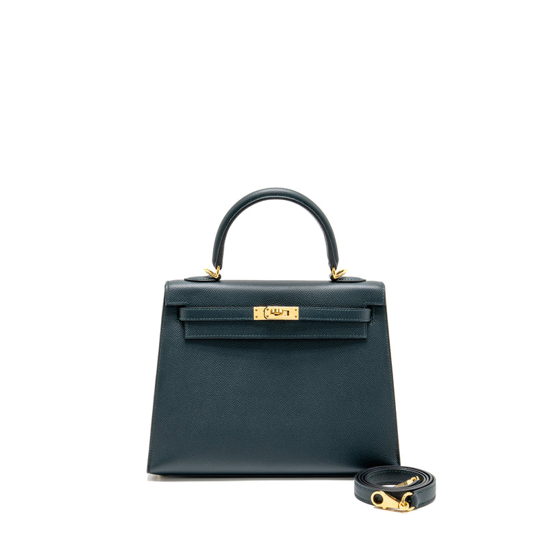 Hermes Kelly 25 Epsom Vert Cypress GHW Stamp C